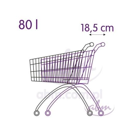 Wózek sklepowy ocynk/czerwony 80l